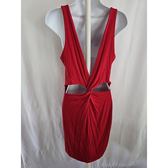 Soprano Dress Women's Red Knit Open Back Size Large - Picture 4 of 7